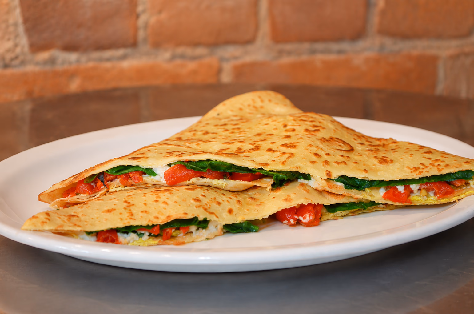 Freshly folded savoury crêpe
